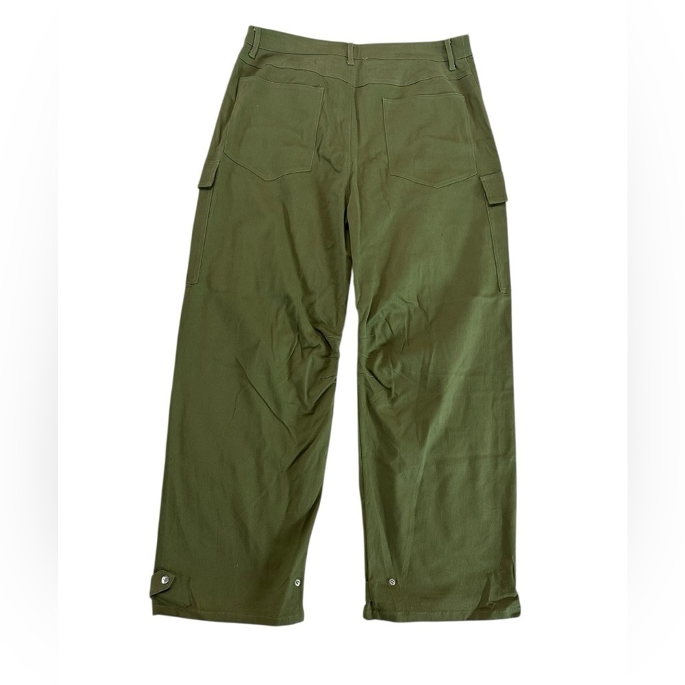 NWT STEVE MADDEN Mid Rise Cargo Pants Jeans Wide Leg Burnt Olive DO33145F Sz XL - Picture 3 of 16